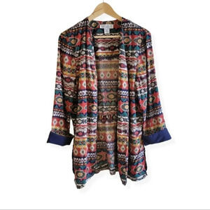 Aztec Geo  Print Cardigan Jacket